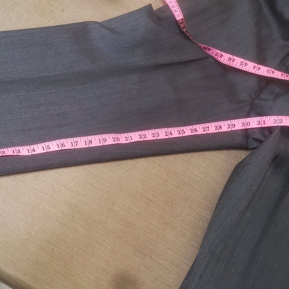 Kuppenheimer Suit 42 33x30 Mens Gray Herringbone & Stripe Vintage - Picture 13 of 16